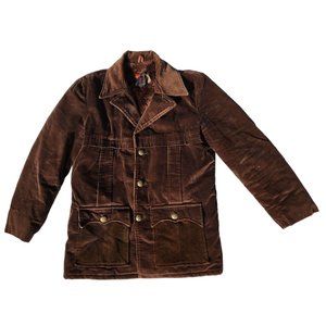 Rare HTF Vintage Cabot Fine Menswear Brown Corduroy Jacket Faux Fur Lining Coat